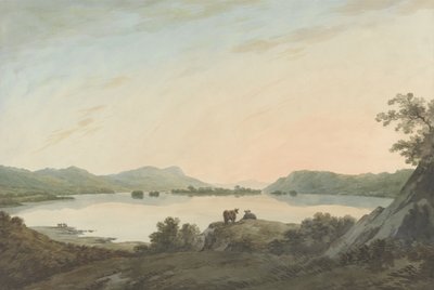 Lago Windemere desde Calgarth con Belle Isle de John Warwick Smith