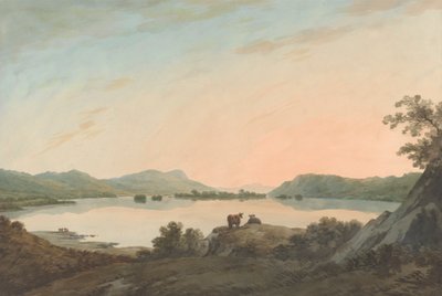 Lago Windermere desde Calgarth con Belle Isle de John Warwick Smith