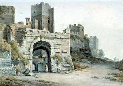 Porta Tiburtina (ahora Porta di San Lorenzo), Roma, vista desde dentro de John Warwick Smith