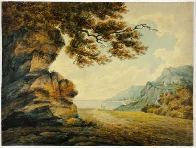 Dos figuras mirando a la bahía de John Warwick Smith