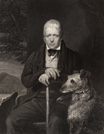 Sir Walter Scott, grabado por W. Holl, de 