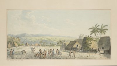 Vista interior, en Atooi, de una serie de acuarelas que ilustran el último viaje del Capitán Cook, c.1773-84 de John Webber