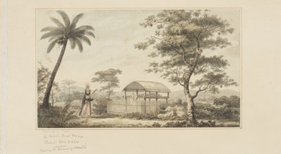 45: Vista de una tumba, de una serie de acuarelas que ilustran el último viaje del Capitán Cook, c.1773-84 de John Webber