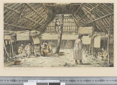F.34 El interior de una casa en Oonalashka, c.1773-84 de John Webber