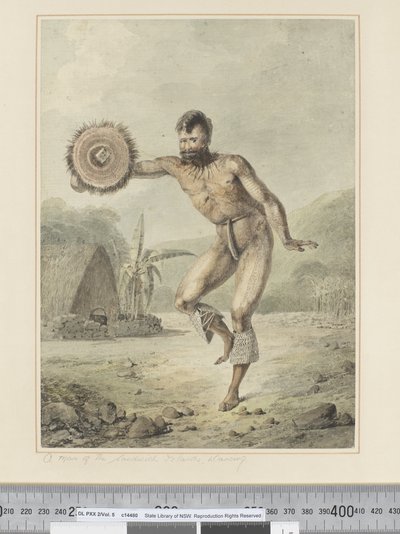 F.36 Un hombre de las Islas Sandwich, bailando, c.1773-84 de John Webber