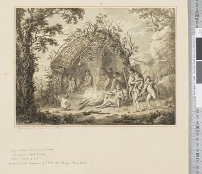 Nativos en el interior de una cabaña de John Webber