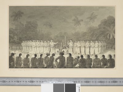 Una danza nocturna por mujeres en Hapaee de John Webber