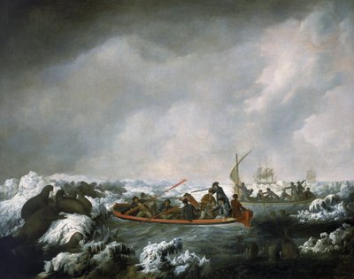 Viaje de caza de morsas de la tripulación del HMS "Resolution", conmemorativo del regreso del pintor de la tercera expedición de James Cook (1776-1780) (1728-1779) de John Webber