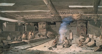 Interior de la casa de un nativo Nootka de John Webber