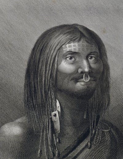 Hombre polinesio de Nootka Sound, ilustración por John Webber realizada durante el tercer viaje de James Cook de John Webber
