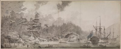Resolution" y "Discovery" en Ship Cove, Nootka Sound de John Webber