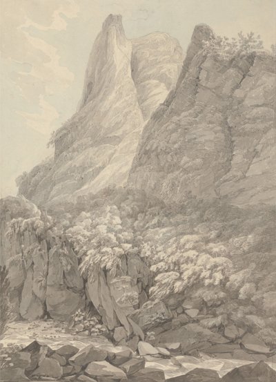Thurshouse Tor desde el río Manifold, Derbyshire de John Webber