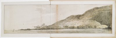 Vista de la punta norte de la bahía de Kealakekua, en la isla de Hawai, tomada desde el "Resolution". Fue realizada durante la visita a las islas hawaianas del 17 de enero al 23 de febrero de 1779, donde el capitán Cook murió el 14 de febrero, en el Tercer de John Webber