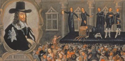 Representación de un testigo ocular de la ejecución del rey Carlos I en 1649 (detalle) de John Weesop