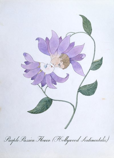 Flor de la pasión morada (Hollywood Sentimentalis), ilustración de "The Bogus Book of Botany" de John Weir de John Weir