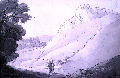 Paisaje montañoso con dos figuras de John White Abbott