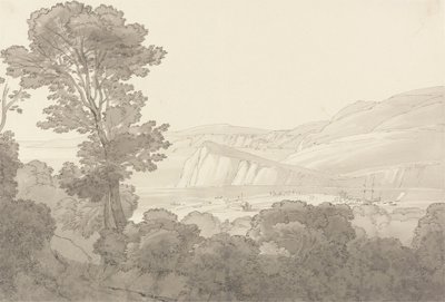 Vista desde un bosque, con vistas al río y a las colinas de Teignmouth, Devon de John White Abbott