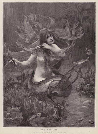 La sirena de John William (after) Waterhouse