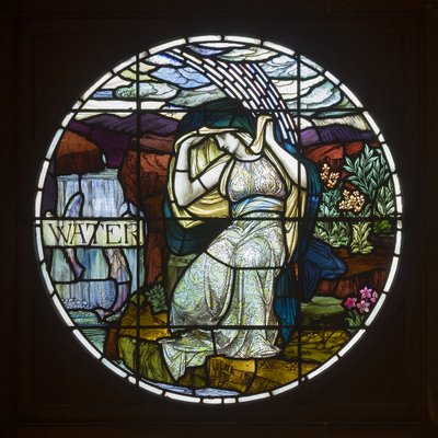 Biddulph Grange, James Powell & Sons, John William Brown (1842-1928), Agua, 1903, Art Nouveau de John William Brown