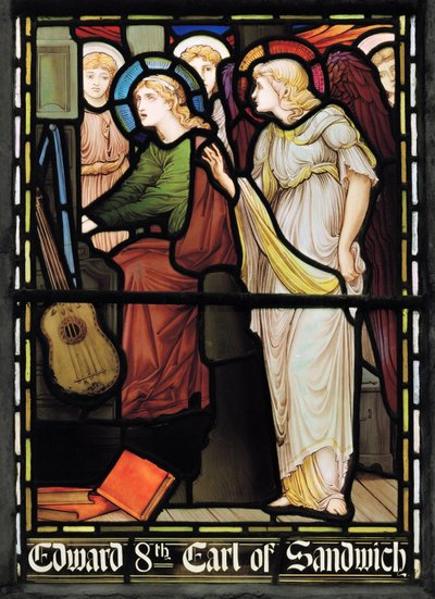 Santa Cecilia cantando, ventana de la Capilla de la Dama de John William Brown