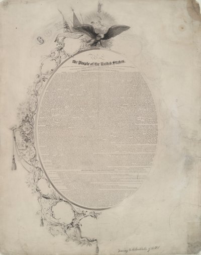 Dibujo a la Constitución de los Estados Unidos de John William Casilear