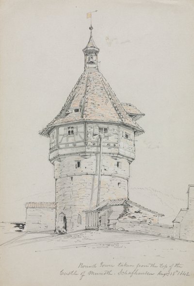 Torre redonda, castillo de Munoth, Schafhausen, Suiza, 1842 de John William Casilear