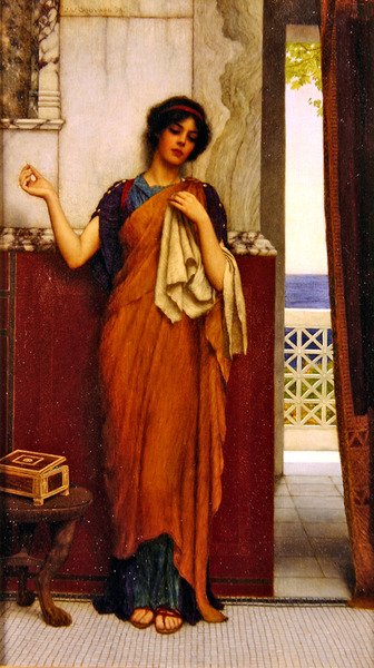Una puntada a tiempo (Pensamientos ociosos) de John William Godward