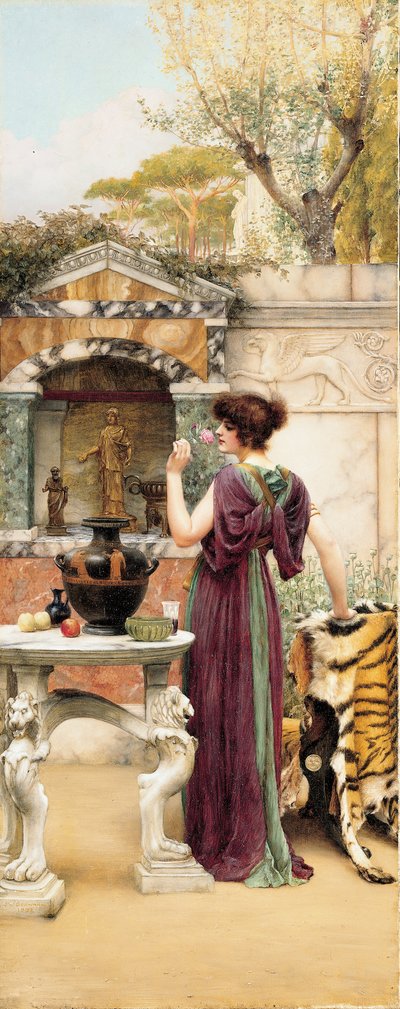 En el Santuario del Jardín, Pompeya de John William Godward