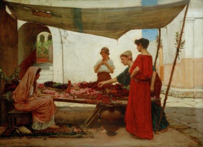 Un puesto de flores de John William Waterhouse