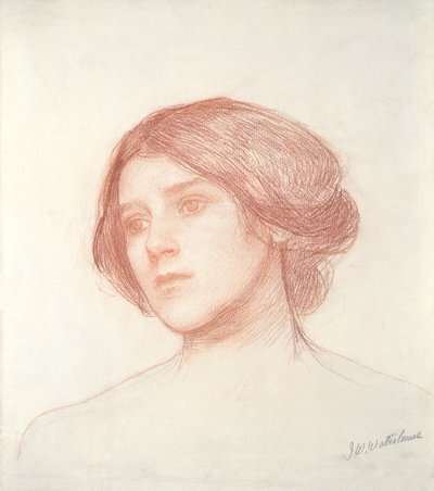 Cabeza de una niña de John William Waterhouse
