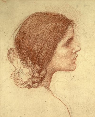 Cabeza de una niña, c.1905 de John William Waterhouse