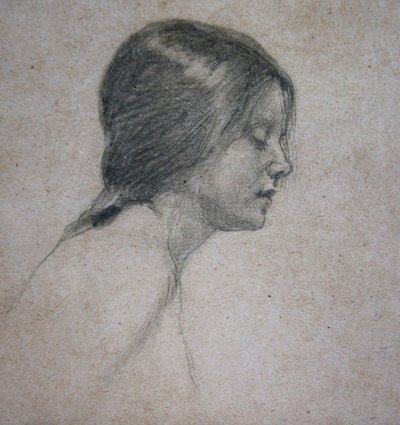 Cabeza de una niña de John William Waterhouse
