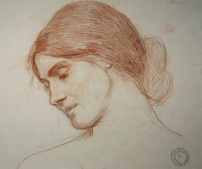 Cabeza de una niña, a la izquierda de John William Waterhouse
