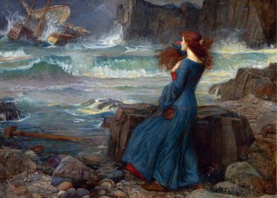 Miranda - La tempestad de John William Waterhouse