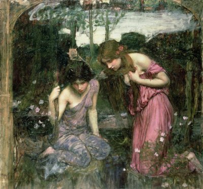 Estudio para "Ninfas encontrando la cabeza de Orfeo" de John William Waterhouse