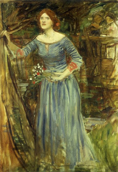 Estudio para Ofelia de John William Waterhouse