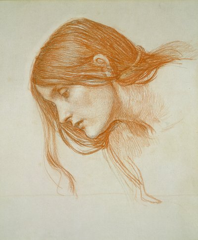Estudio de la cabeza de una niña de John William Waterhouse