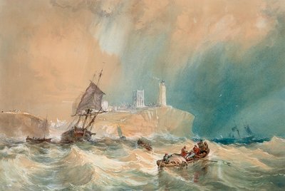 Un bergantín comercial saliendo de Tynemouth de John Wilson Carmichael
