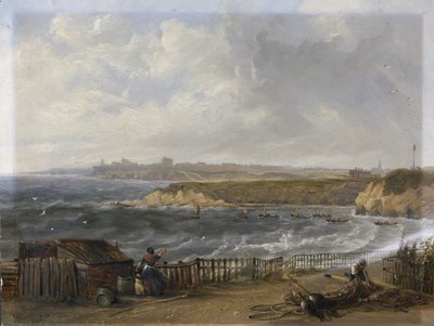 Cullercoats mirando hacia Tynemouth - Marea alta de John Wilson Carmichael