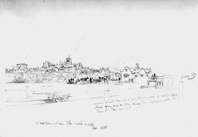 Hexham desde el ferrocarril, 1835 de John Wilson Carmichael