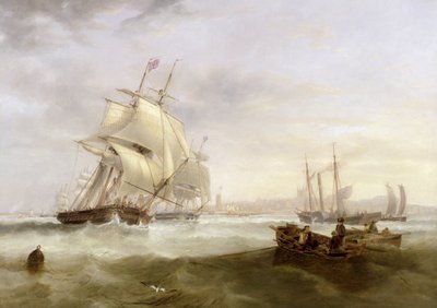 Embarcaciones frente a Hartlepool de John Wilson Carmichael