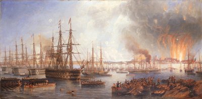 El bombardeo de Sveaborg, 5 de agosto de 1855, 1856 de John Wilson Carmichael