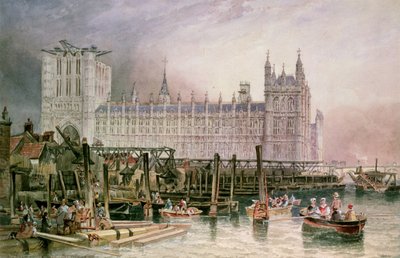 Las Casas del Parlamento en construcción de John Wilson Carmichael