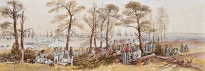 Los oficiales y marineros de la flota en tierra en Nargen de John Wilson Carmichael