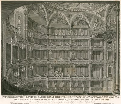 Interior del antiguo Theatre Royal, Drury Lane, Londres de John Winston