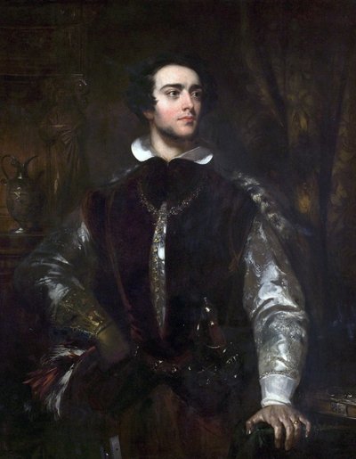 Un caballero con un traje isabelino, c.1850 de John Wood