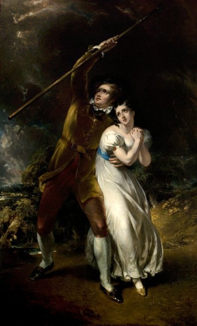 Celadon y Amelia en una tormenta, 1840-49 de John Wood