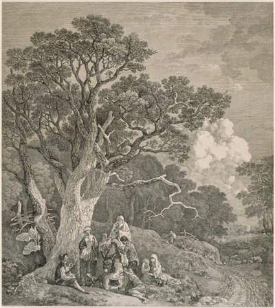Gitanos en un bosque, después de Thomas Gainsborough, c1740-1780 de John Wood