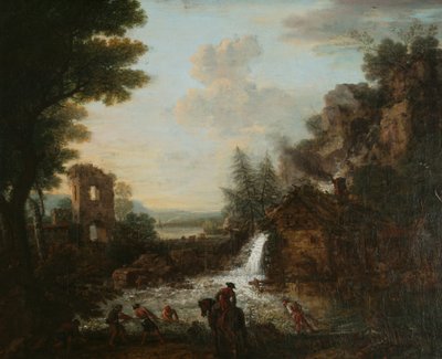 Paisaje con pescadores de John Wootton