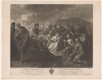 Prediking van Johannes de Doper St. John Preaching in the Wilderness (título sobre el objeto) de John Wright